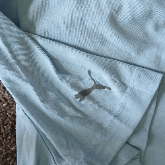 PUMA mens baby blue logo tee shirt size medium - Picture 11 of 11